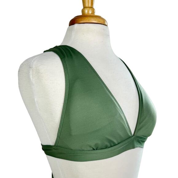 Mossimo Olive Green Bikini Top Criss Cross Swimsuit Bathing Suit Bikini Size M - Picture 6 of 10